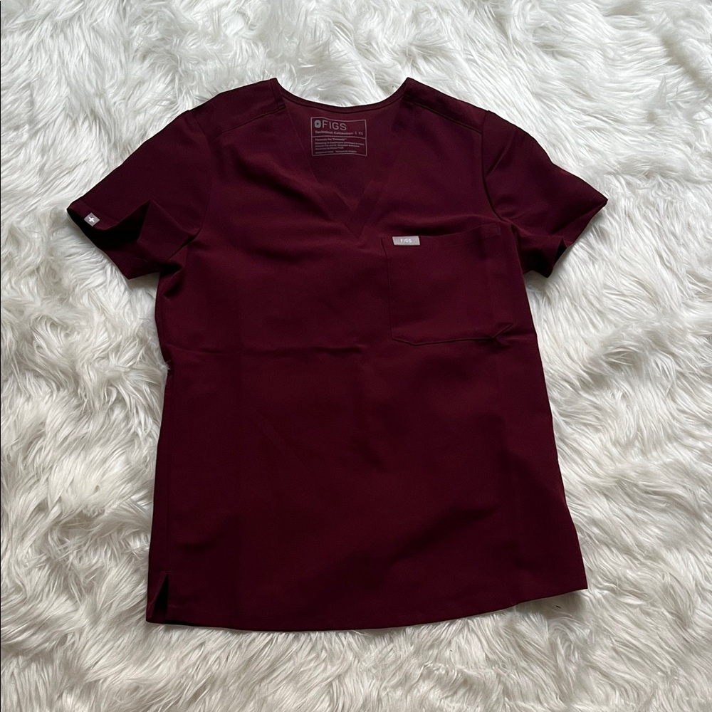 Figs Women's Burgundy Scrub Top